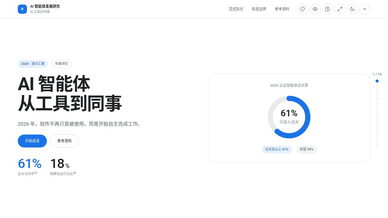 演示模式样张:business-blue 风格的封面页